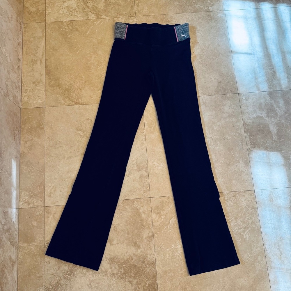 Victoria's Secret PINK black flare straight leg Yoga leggings small 2014 A14‎